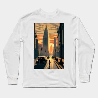 1930s Chicago Sunset Long Sleeve T-Shirt